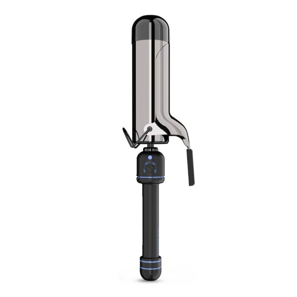 Adjustable Black Curling Iron with Silver Barrel for Women